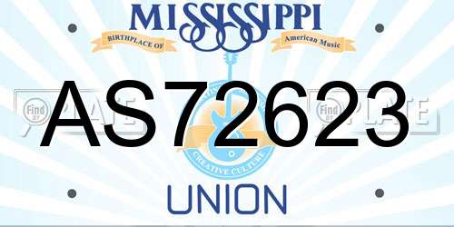AS72623 Mississippi License Plate