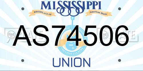 AS74506 Mississippi License Plate