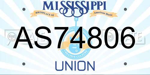 AS74806 Mississippi License Plate