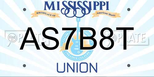 AS7B8T Mississippi License Plate