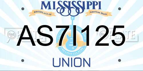 AS7I125 Mississippi License Plate