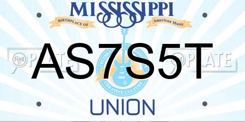 AS7S5T Mississippi License Plate