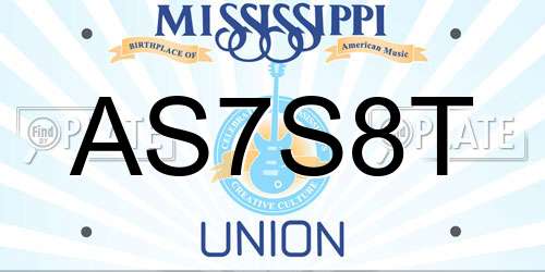AS7S8T Mississippi License Plate