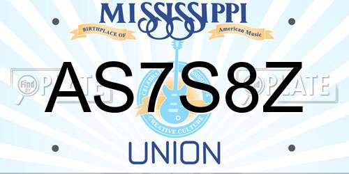AS7S8Z Mississippi License Plate
