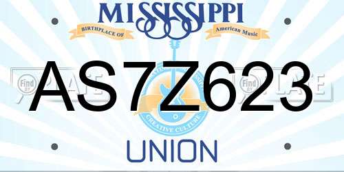 AS7Z623 Mississippi License Plate
