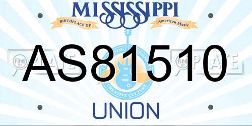 AS81510 Mississippi License Plate