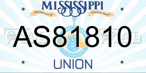 AS81810 Mississippi License Plate