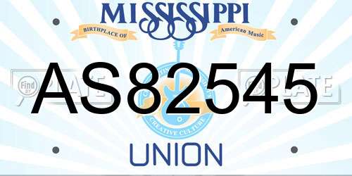 AS82545 Mississippi License Plate