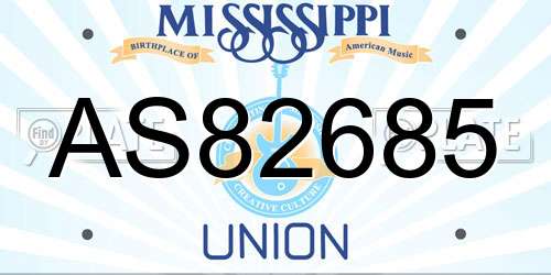 AS82685 Mississippi License Plate