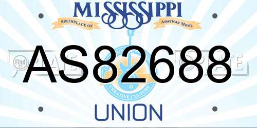 AS82688 Mississippi License Plate