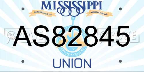 AS82845 Mississippi License Plate
