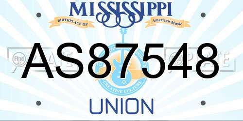 AS87548 Mississippi License Plate