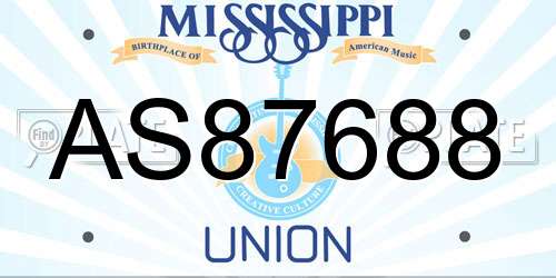 AS87688 Mississippi License Plate