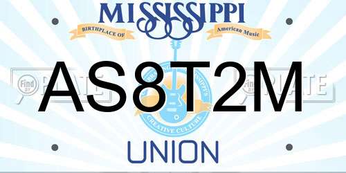 AS8T2M Mississippi License Plate
