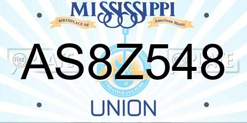 AS8Z548 Mississippi License Plate