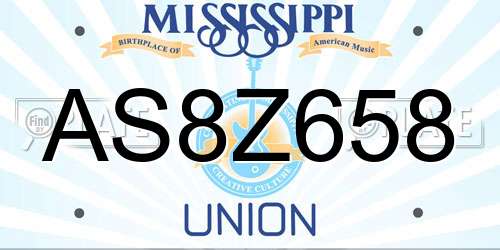 AS8Z658 Mississippi License Plate