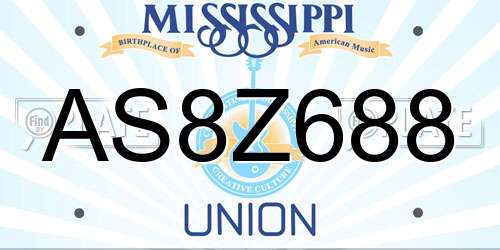 AS8Z688 Mississippi License Plate