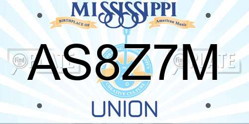 AS8Z7M Mississippi License Plate