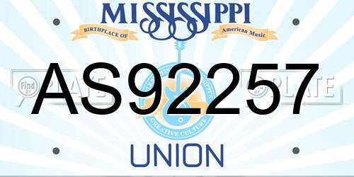 AS92257 Mississippi License Plate
