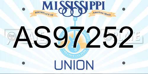 AS97252 Mississippi License Plate