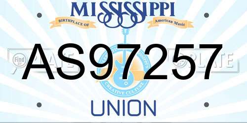 AS97257 Mississippi License Plate