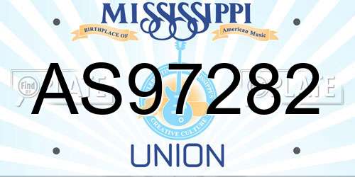 AS97282 Mississippi License Plate
