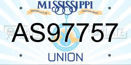 AS97757 Mississippi License Plate
