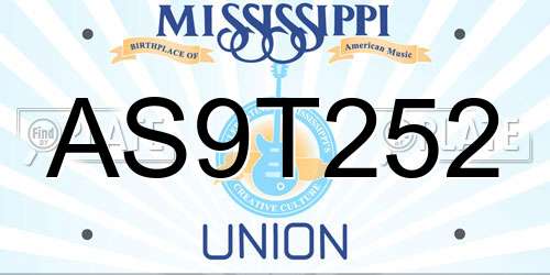 AS9T252 Mississippi License Plate