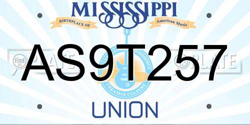 AS9T257 Mississippi License Plate