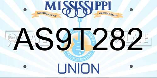 AS9T282 Mississippi License Plate