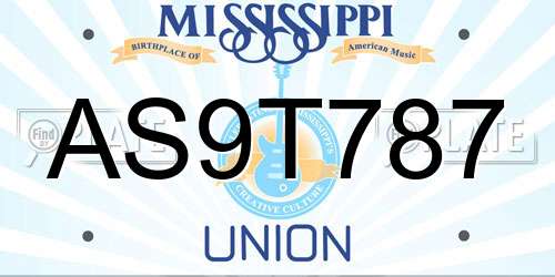 AS9T787 Mississippi License Plate