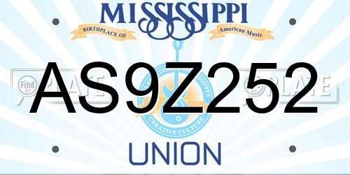 AS9Z252 Mississippi License Plate