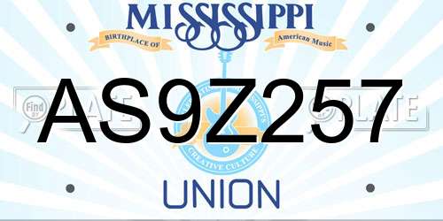 AS9Z257 Mississippi License Plate
