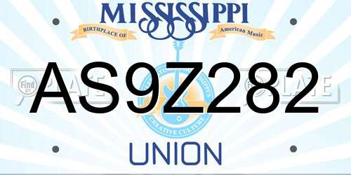 AS9Z282 Mississippi License Plate