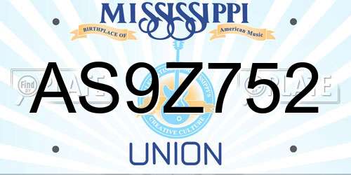 AS9Z752 Mississippi License Plate
