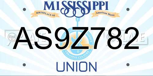 AS9Z782 Mississippi License Plate