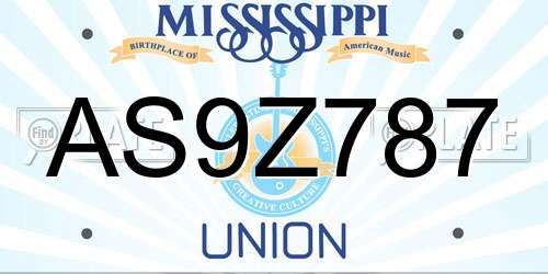 AS9Z787 Mississippi License Plate