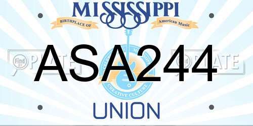 ASA244 Mississippi License Plate