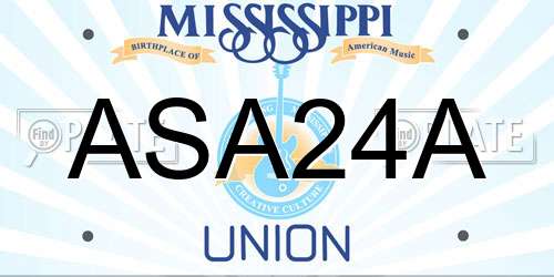 ASA24A Mississippi License Plate
