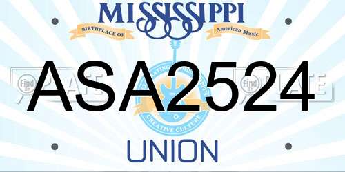 ASA2524 Mississippi License Plate