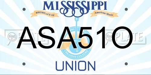 ASA51O Mississippi License Plate