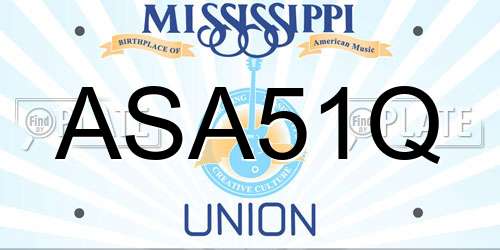ASA51Q Mississippi License Plate