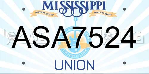 ASA7524 Mississippi License Plate