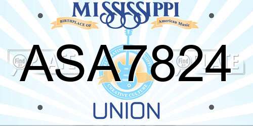 ASA7824 Mississippi License Plate