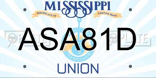 ASA81D Mississippi License Plate