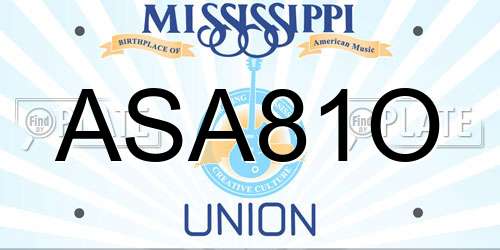 ASA81O Mississippi License Plate
