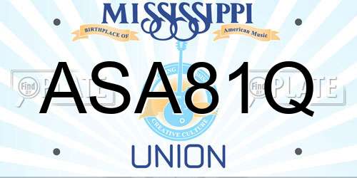 ASA81Q Mississippi License Plate