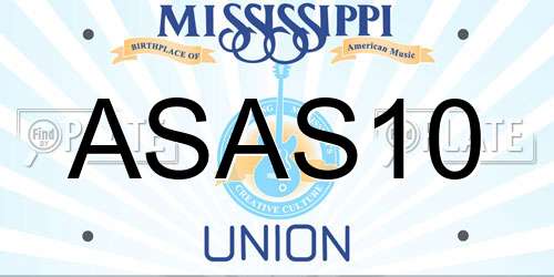 ASAS10 Mississippi License Plate