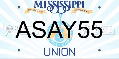 ASAY55 Mississippi License Plate