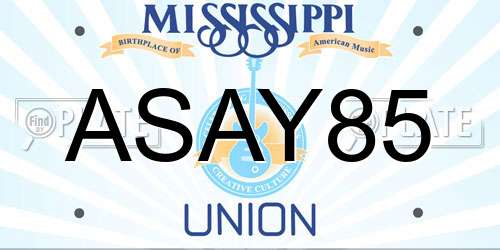 ASAY85 Mississippi License Plate
